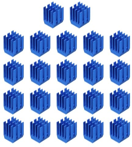 QUARKZMAN 22Stk 9x9x12mm Kühlkörper Aluminium Kühler Kühlkörper Kühlung mit Thermal Blau Aufkleber für Chip CPU Transistor FET IC Verstärker Blau