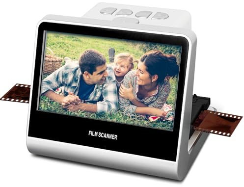 Film Scanner with Large 5” LCD Screen, High Resolution 22MP Negatives Film and Digitizer,Converts B&W /135/110/126 KPK Negative and Super 8/Monochrome Slides into Digital JPEG Photos