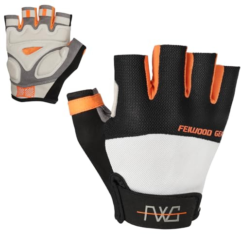FEIWOOD GEAR Cycling Gloves Elastic Half Finger Bicycle Gloves Anti-Slip Shock Absorbing Padded MTB/Road Biking Gloves for Men/Women