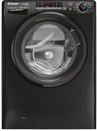 Candy CSOW4966TWMBB680 Freestanding Washer Dryer with LED Display, 9 or 6kg Load, 1400RPM, Speed Driver Motor, Black, D or A Rated