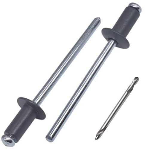 SKIR'CO (100 Stück) Lackierte Blindnieten 4,0 x 10 mm Aluminium Blindnieten DIN 7337 Kuppelkopf Stahldorn Popnieten (Anthrazitgrau RAL 7016)