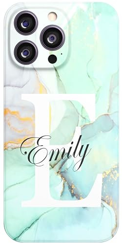 Personalised Phone Case For Apple iPhone 17, 16, 16e, 15, 14, Pro, Max, 13, 12, 11, X, XR, SE, 8, 7, 6, 5, Fully Printed 3D Customized Marble Text Cover, Custom Name TPU Silicon Cases (Ocean Blue)