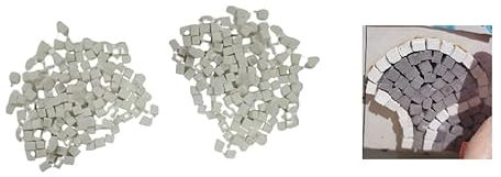 BLUSUPERSHOP CAZZIMBOCCHI 130 weiße Marmorfliesen aus Carrara-Marmor, ca. 4 x 4 mm, für Hirten und Krippen, Miniaturen zum Bau von Wänden und Böden