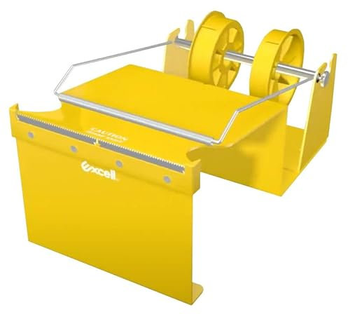 Excell ET-602 Beutel- und Etikettenschutz-Klebebandabroller, gelb, für Bänder bis zu 15,2 cm Breite und 7,6 cm Kern; robuste Metallkonstruktion und stabiler Boden; vorgebohrte Löcher für Montagezwecke