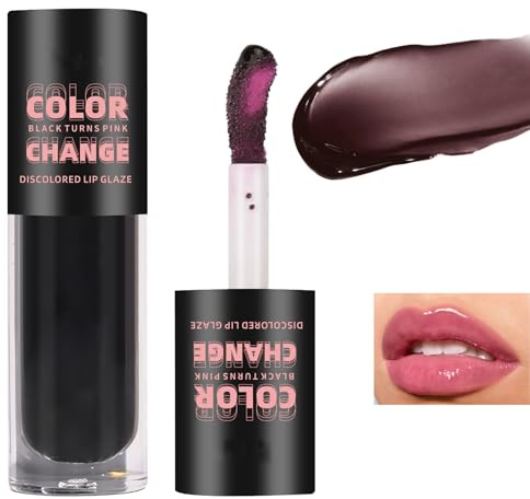 Lipgloss mit Schmollmund-Effekt,Lippenstift Farbwechselnder mit Temperaturwechsel Wasserdichte Antihaft-Tasse,Lipgloss Mädchen Feuchthalten der Langanhaltender für Fuller Hydratisiert Schönheit Lippen