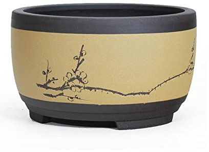 Vaso rotondo in ceramica per piante grasse da balcone, vaso da fiori viola sabbia, giardino creativo in ceramica dipinta a mano