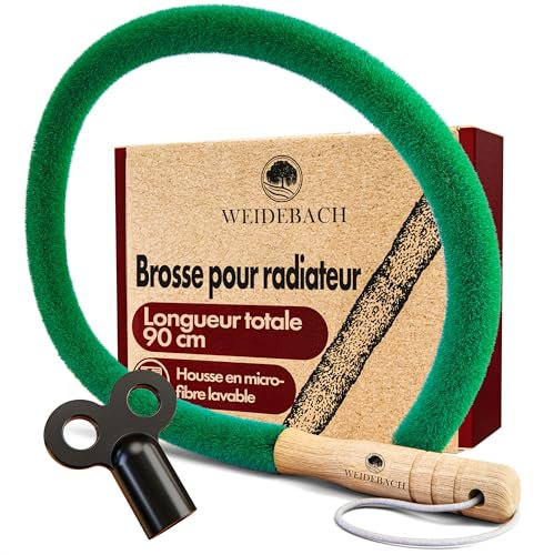 WEIDEBACH Heizkörperbürste V. 2.0, 90cm Gesamtlänge / 75cm Bürste aus Mikrofaser, Heizkörper Reinigungsbürste tierhaarfrei, Heizkörperbürste kommt in jeden Winkel, stabile & Flexible Heizungsbürste