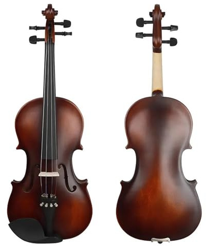 Violin Starter Set 4/4 Matte Violine Massivholz Natürliche Akustische Violinsaiteninstrumente(Set)