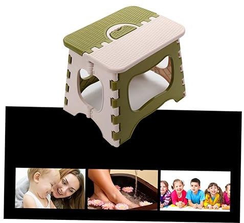 Toddmomy Large Folding Stool Portable Plastic Step Stool for Adults Boys and Girls Bathroom Bench Traction Discs