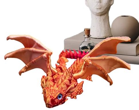 Figure di Drago per Les, Statuetta Drago | Simulazione stampata 3D Ornamenti di Drago Volante | Executive Desk Toys, decorazione per la visualizzazione di Home Office o l'armadio