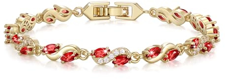 EVER FAITH Marquise zirkonia elegant april månadssten våg bröllop fest tennisarmband för damer, 17.5cm, Kubisk zirkonia, Kubisk zirkon