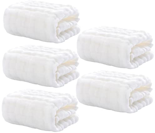 Toddmomy 5piezas Toalla Cuadrada de Algodón Paños para Bebés Paños para Eructar Toalla de Saliva para Limpieza Facial Casa