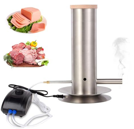 Generatore di fumo freddo in acciaio inox con pompa e tubo da 27 cm, per carne, pesce, formaggio, barbecue e affumicatore