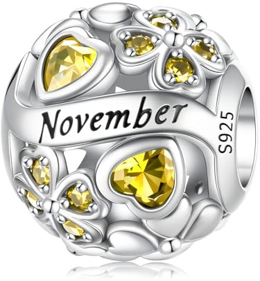 HappyStar Vierblättriges Kleeblatt Anhänger 925 Silber Bead Charms für Damen Glücksbringer Schmuck Geschenk Geburtsstein Charm mit Cubic Zirconia Kompatibilität Pandora Europäische Armband