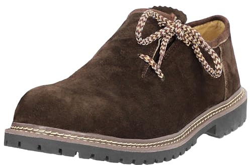 Steigenhöfer - Scarpe da uomo in vera pelle, vestibilità ottimale e design tradizionale, scarpe da uomo per Oktoberfest e celebrazioni, marrone scuro., 43 EU