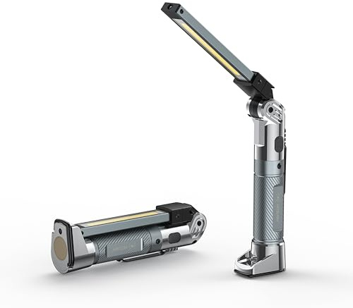 HOTLIGH Magnetic Work Light - 4000mAh Rechargeable Work Light with Hook Design, 1200 Lumens Mechanic Light, 3 Lighting Modes Magnetic Flashlight for Repairing、Emergency，1 Pack