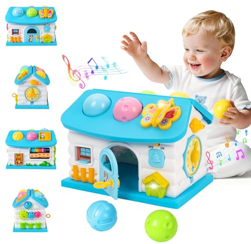 Juguetes para Bebés de 1 Año: Juguete Musical para 1-2 Años, Juguete Educativo Montessori, Casa de Juguete para Bebés, Juego de Martillo, Cumpleaños para Niñas y Niños de 1-2 Años