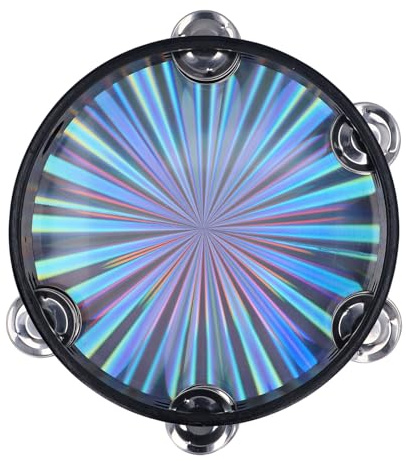 Radiant Tamburin Handtrommel reflektierend klare knusprige Klang Doppelreihe Glockenpercussion Instrument für Bänder Partys Versammlungen Birken Holz Metall Plastik (8 Zoll)