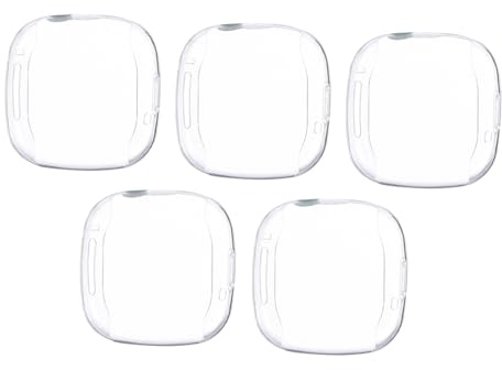 MOTHNUR 5 Pcs Transparent Tpu Watch Frame Covers Compatible with Fitbit Protective Case Scratch Screen Protector Accessories for Smartwatch