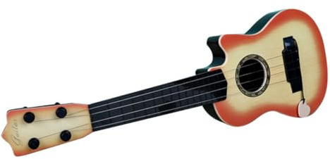 Beaupretty Chitarra Giocattolo in Plastica per Strumento Musicale Simulato Educativo Realistico per Principianti Sicuro con Angoli Arrotondati per Coltivare Interesse Musicale