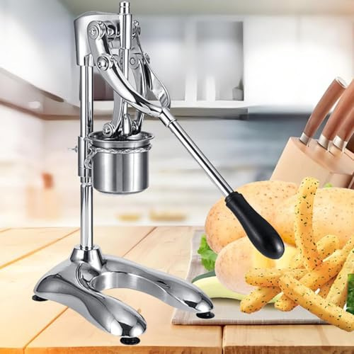 French Fries Maker Machine Stainless Steel Potato Strips Cutter with Fried Basket for Easy Homemade Snacks