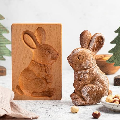 Generic Wooden Biscuit Moulds 3D Carved 3D Stamps Non-Stick Baking Molds for Shortbread Moon Cake Holiday Kitchen Decoration