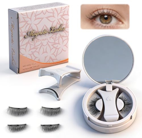 NGOKPYD Magnetische Wimpern Set, Magnet Wimpern NatüRlicher Look, Magnetische Wimpern mit Applikator,Wiederverwendbare Magnetwimpern ohne Kleber & Eyeliner(CT10-3)
