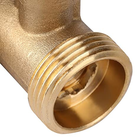 SUNGOOYUE 2 Way Brass Hose Splitter, 3 4 Inch Garden Tap Connector with Dual Shut Off Valves, Y Hose Adapter for Outdoor Irrigation, Watering Flowerbeds Lawns Vegetable Beds (European Thread)