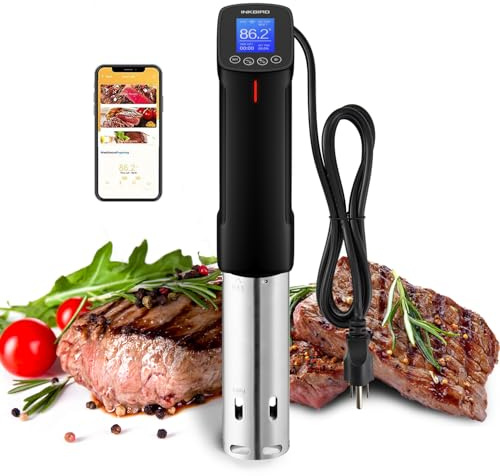 INKBIRD WIFI Sous Vide Cooker ISV-100W, 1000 Watts Sous Vide Machine Immersion Circulator with 14 Preset Recipes on APP & Calibration Function, Thermal Immersion, Fast-Heating with Timer
