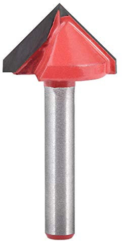 KATUR punta per router con scanalatura a V in metallo duro con gambo da 6 mm, per incisione CNC, fresa per utensili per legno (codolo 6 mm larghezza 22 mm 90 gradi)