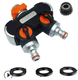 BE-TOOL Garden Hose Splitter, 1PC 2 Way Hose Splitter with Regulable and Lockable Grip for Garden and Home Life