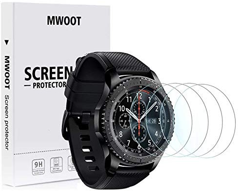 MWOOT Cristal Templado Compatible con Reloj Samsung Galaxy Watch 3 45MM, (4 Unidades), Protector Pantalla Vidrio Proteccion 9H Pelicula Anti-arañazos para Smartwatch Samsung Watch 3 SM-R840/R845