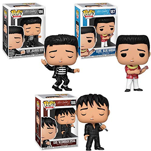 Funko Rocks: POP! Elvis Collectors Set - Jailhouse Rock, Blue Hawaii, 68' Comeback Special