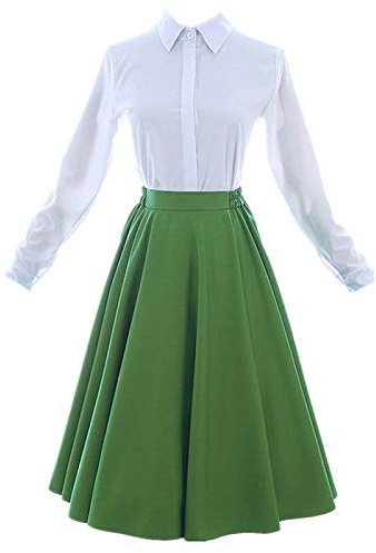 Costume de cosplay violet Evergarden - Robe verte utilisée pour Halloween, Noël, carnaval, fête cosplay - Vert - L