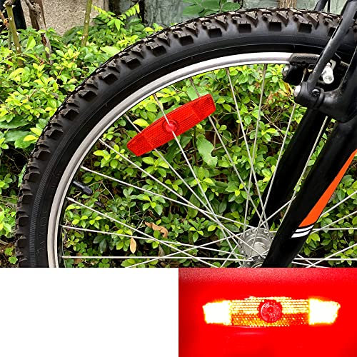 WELNENT Speichenreflektoren für Mountainbike, Rennrad, Dekoration, sichere Warnung, Rot, 2 Stück
