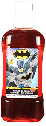Batman Enjuague Bucal Infantil Sabor Fresa Sin Alcohol 500 ml