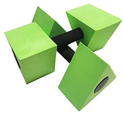 Davidamy's gift Triangle Water Aerobic Exercise Foam Dumbbells Pool Resistance 1 Pair, Water Fitness Exercises Equipment for Weight Loss (Green)