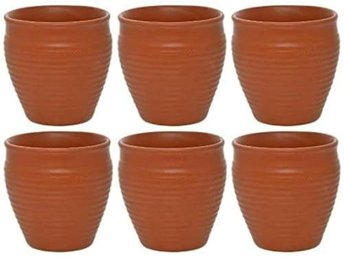 Adhaata Tazze in ceramica Kulhar Kulhad tradizionali indiane di tè Chai tazza da caffè 6 once (set da 6 pezzi)