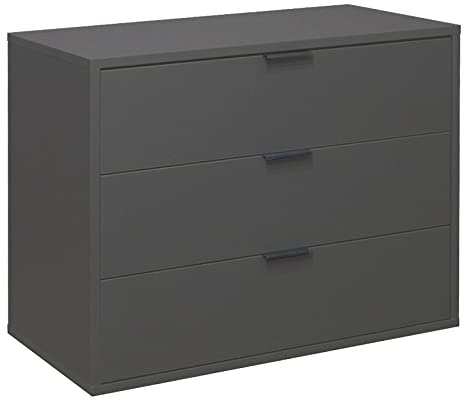 DEINE TANTE EMMA Bonnie/KO_03-81 Anthrazit matt Lack Schubladenkommode Kommode Sideboard ca. 81 x 67 x 45 cm