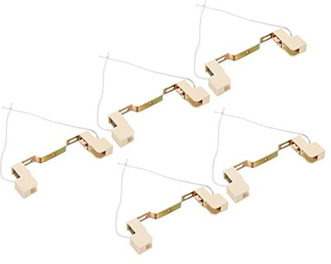 PATIKIL 118mm R7S Zócalo, 5 Paquete Cerámica Lámpara Soporte Halógeno Zócalo Bombilla Base Convertidor Conector Doble Terminado con Cable Alambre, Multicolor Blanco
