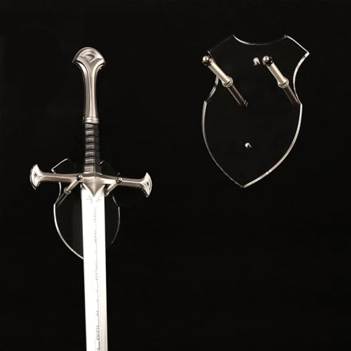 Schwert-Wandhalterung, Schwertständer, Wandhaken, Displayaufhänger, Wandhalterung für Schwert, Dolch, Axt, Schlüsselblatt, kein Schwert, vertikale Anzeige (transparent, 1 Set)
