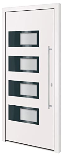 vidaXL Haustür Weiß 100x210 cm Aluminium und PVC