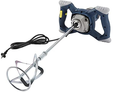 Mezclador eléctrico portátil de hormigón, 2400 W, agitador de mortero, 6 velocidades, 0-1700 rpm, mezclador manual para mezclas de hormigón, mortero, yeso, pintura, pegamento y cemento