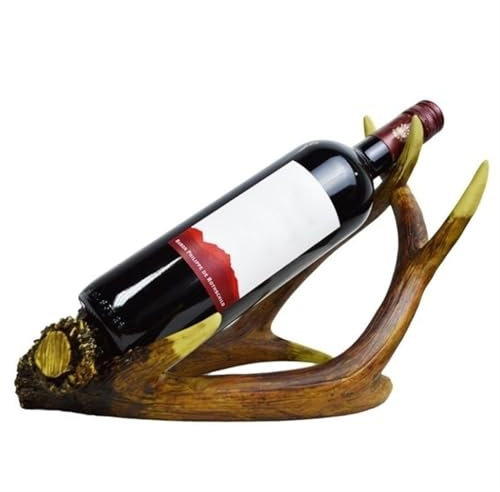 JKUHA Weinregal aus Geweih, kreative dekorative Ornamente, Weinkühler, Weinhalter, Fernsehschrank, Eingangsbereich, Heim-Schreibtischeinrichtung(Brown)