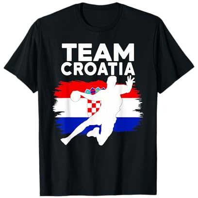 Handball Kroatien Trikot Handballspieler Handballspiel T-Shirt
