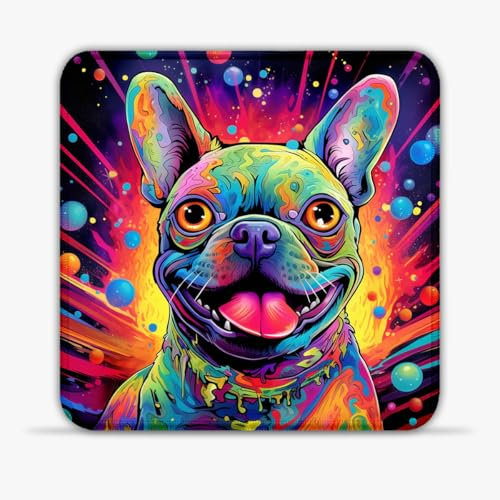 Tapis Souris Animal Chiens colorés (10 Pouces) Tapis Bureau Silencieux en Tissu SU Tapis Souris Surface optimisée pour la Glisse Caoutchouc antidérapant pour Souris Laser/Optique