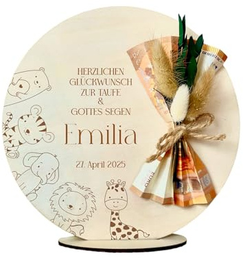 Geldgeschenk Taufe Taufgeschenk personalisiert Geldgeschenk zur Taufe mit Namen Spruch & Datum Baby Taufgeschenk Mädchen Jungen Babygeschenk (Taufe)