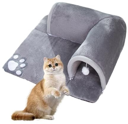 Lit tunnel pour animaux de compagnie - Jouet tube pour chat, tapis cachette portable | Tunnel de jeu amovible pour chatons, lapins, petits chiens, cochons d'Inde, espace de détente intérieur, nid de