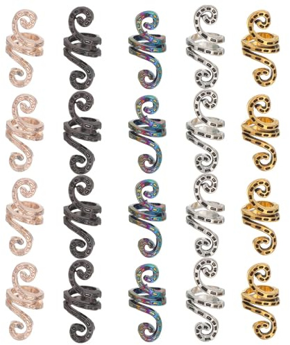 OSALADI 50pezzi Accessori per Trecce Ciondoli per Capelli Decorazioni in Metallo per Dreadlock e Trecce Perline per Dreadlock Fermagli