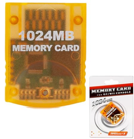 Carte mémoire compatible avec consoles GameCube et Wii, carte de stockage GC Save pour sauvegarde des données de jeu, performance d'écriture rapide (1024 Mo)